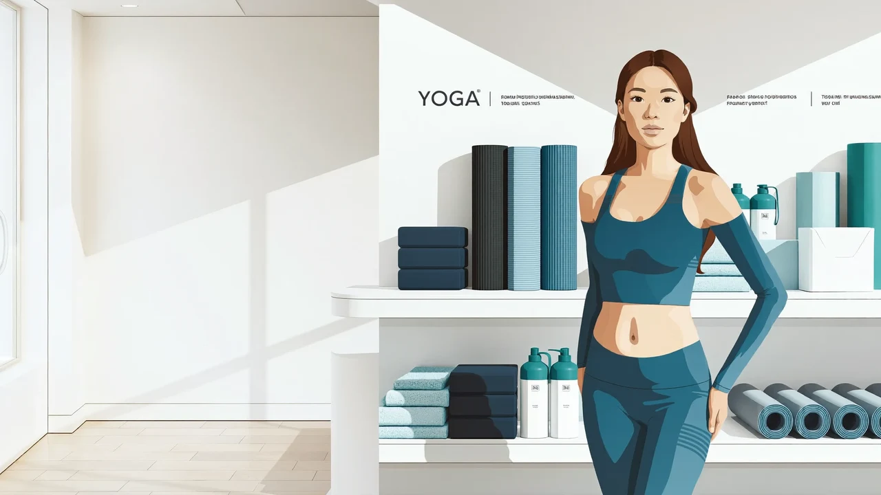 Illustrative Kampagnenszene zum Thema Yoga-Zubehör